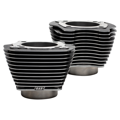 S&S Cycle - S&S Cycle M8 124in. Big Bore Cylinder - 4.250 Bore, Highlighted Fins - Black Granite - 910-0739