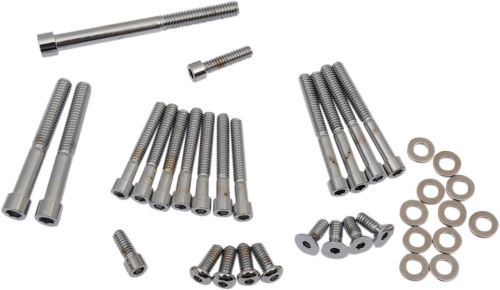 Drag Specialties - Drag Specialties Primary, Sprocket Cover and Shifter Chrome Socket-Head Bolt Set - Smooth - MK248S