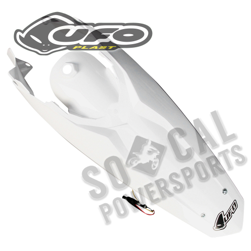 UFO Plastics - UFO Plastics Enduro Rear Fender with Light - White - KT04027-041