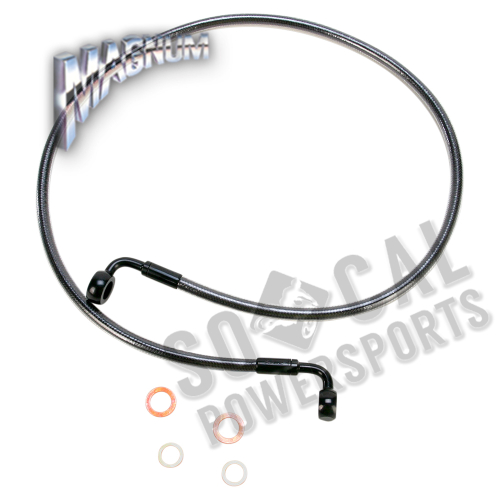 Magnum - Magnum Black Pearl E-Z Align Single Disc Front Brake Line - 90deg. Top Angle - 46in - 46246SW