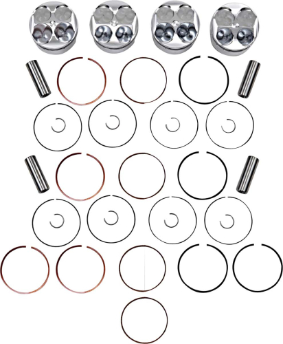 J.E. Pistons - J.E. Pistons Round Piston Kit - 2.00mm Oversize to 67.00mm, 13.5:1 Compression - 144538
