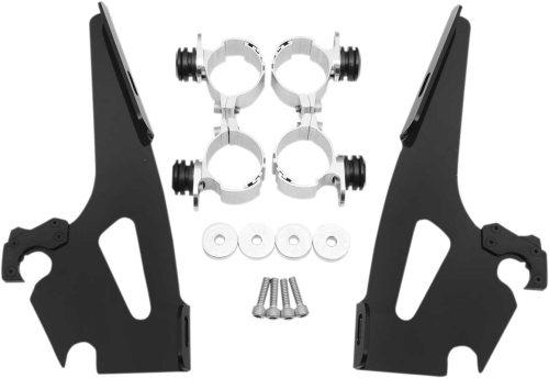 Memphis Shades - Memphis Shades Trigger-Lock Mount Kit for Fats/Slim Windshields - Black - MEB8964