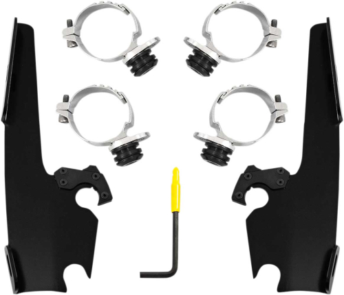 Memphis Shades - Memphis Shades Trigger-Lock Mount Kit for Batwing Fairing and Fats/Slim Windshields - Black - MEB2036