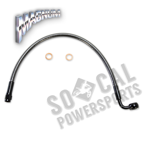 Magnum - Magnum Black Pearl Designer Series ABS Front Upper Brake Line - 10mm. 35deg. Banjo - 15in. - AS47215