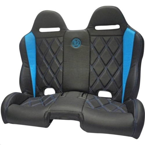 BS Sand - BS Sand Extreme Front/Rear Bench Seat - Diamond - Black/Titanium Blue - EXBETBBDC