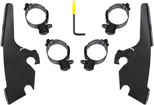 Memphis Shades - Memphis Shades Trigger-Lock Mount Kit for Batwing Fairing and Fats/Slim Windshields - Black - MEB2046