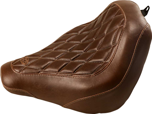 Mustang - Mustang Wide Tripper Solo Seat - Diamond Stitch - Brown - 83032