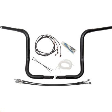Fat Baggers, Inc. - Fat Baggers, Inc. 1-1/4in. EZ Install Handlebar Kit with Round Top Handlebars - Gloss Black - 909514-B