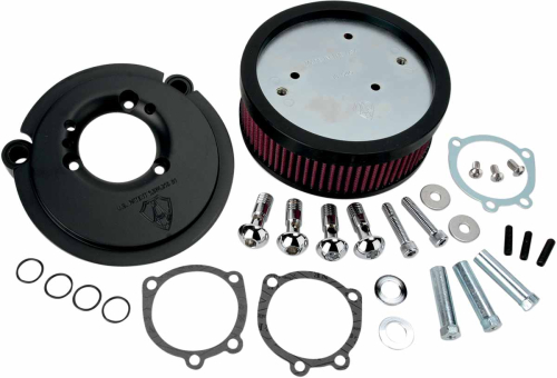 Arlen Ness - Arlen Ness Big Sucker Stage I Air Filter Kit for OEM Cover - Black Backing Plate - Red Filter - 18-826