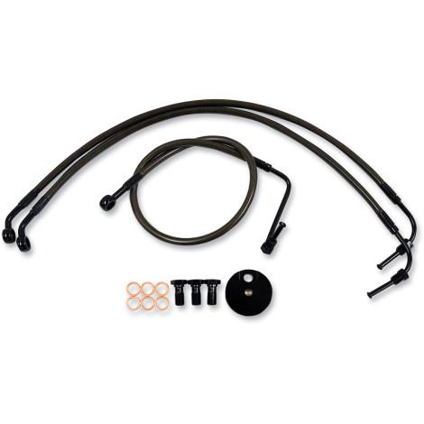LA Choppers - LA Choppers Midnight Braided Brake Lines - 15-17in. Ape Hangers - LA-8230B16M