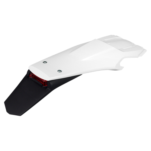 UFO Plastics - UFO Plastics Enduro Rear Fender with Light - White - HU03398040