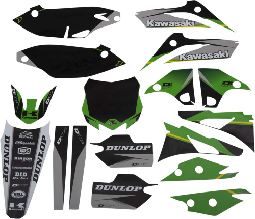 DCOR - DCOR COR 9 Kawasaki Complete Graphics Kit - Black - 20-20-232