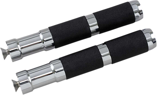 Accutronix - Accutronix Chrome Footpegs - Rubber - Rigid Mount - 7 3/4in. - PF121-SRC
