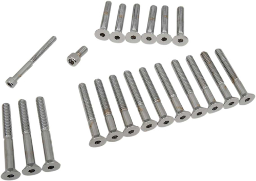 Drag Specialties - Drag Specialties Chrome Socket-Head CAM/Primary Cover Bolt Set - Knurled - MK139