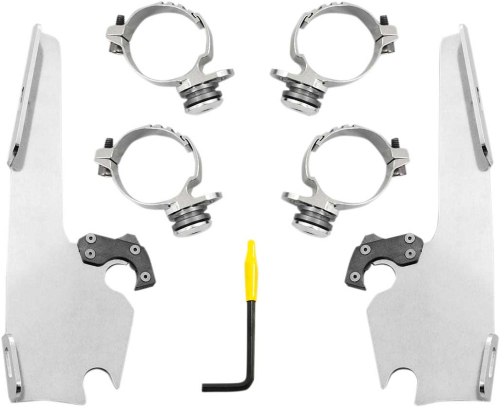 Memphis Shades - Memphis Shades Trigger-Lock Mount Kit for Fats/Slim Windshields - Polished - MEK2013