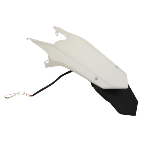 UFO Plastics - UFO Plastics Rear Fender with LED - Enduro - White - HU03362041