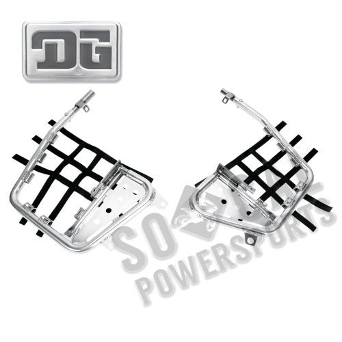DG Performance - DG Performance HG Alloy Series Nerf Bars - Silver Bar - Black Web - 607-4140