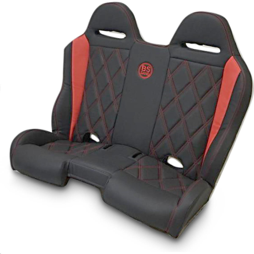 BS Sand - BS Sand Performance Front/Rear Bench Seat - Diamond - Black/Red - PEBEDOBDC