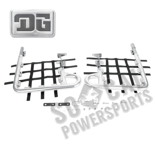 DG Performance - DG Performance Fat Series Alloy Nerf Bars - Silver Bar - Black Web - 602-2130