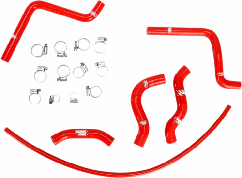 Moose Racing - Moose Racing Radiator Hose/Clamp Kit - Red - 1902-0943