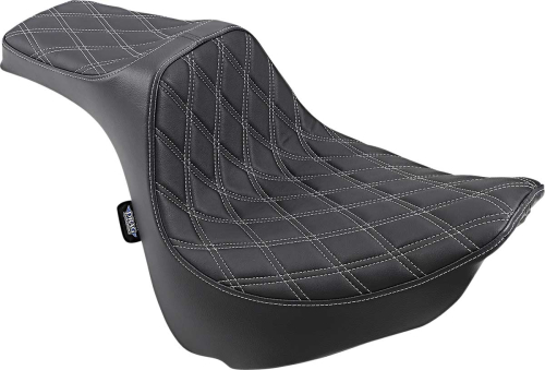 Drag Specialties - Drag Specialties Predator III Seat - Double Diamond - Silver Thread - 0802-1073