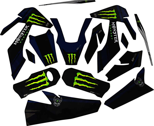 DCOR - DCOR Monster Energy Husqvarna Complete Graphics Kit - Black - 20-70-103