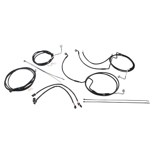 Magnum - Magnum Black Vinyl XR Handlebar Installation Kit with Black Fittings for 12-14in. Ape - 486871
