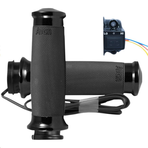 Avon Grips - Avon Grips Custom Contour Heated Grips - Anodized Black - CC-86-AN-FL-HT