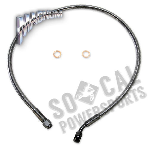 Magnum - Magnum Black Pearl Designer Series ABS Front Upper Brake Line - 10mm.  35deg. Banjo - 26in. - AS47126
