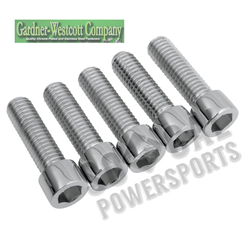 Gardner-Westcott - Gardner-Westcott Chrome Polished Socket Head Sprocket Bolts - 7/16in.-14 x 2-3/4in. - 10390