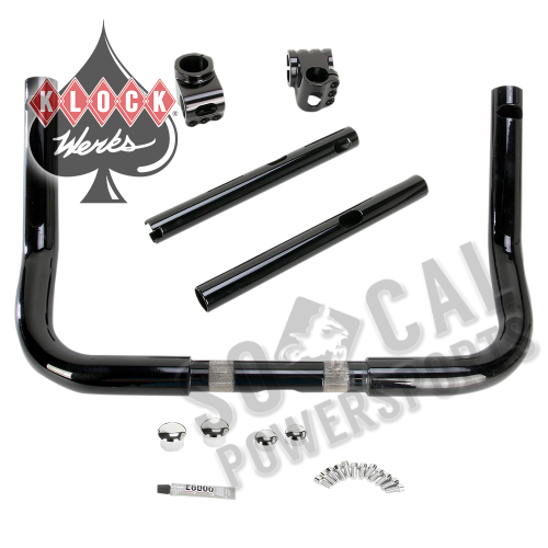 Klock Werks - Klock Werks Klip Hanger Handlebar - 10in. - Black/Black - KW06-01-8015-B