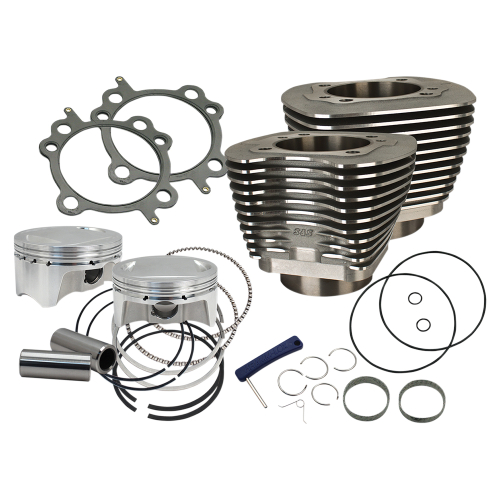 S&S Cycle - S&S Cycle Bolt-In Sidewinder 4in. Big Bore Kit - 110in. - Wrinkle Black - 910-0651