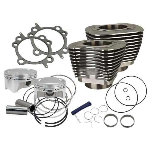S&S Cycle - S&S Cycle Bolt-In Sidewinder 4in. Big Bore Kit - 100in. - Wrinkle Black - 910-0646