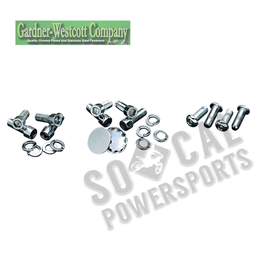 Gardner-Westcott - Gardner-Westcott Swingarm End Cap Bolt Kit - Chrome - P-80-79