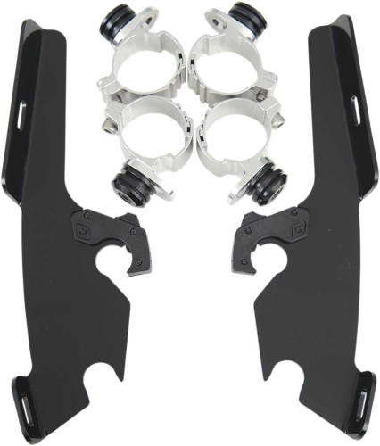 Memphis Shades - Memphis Shades Trigger-Lock Mount Kit for Fats/Slim Windshields - Black - MEB8973