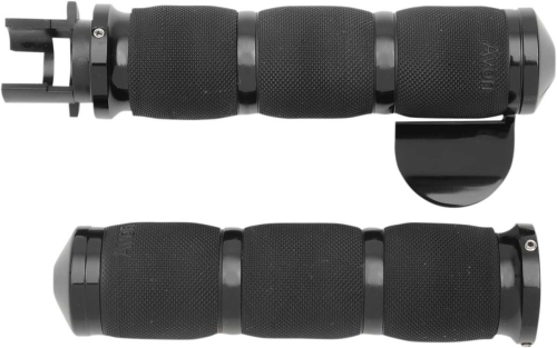Avon Grips - Avon Grips Air Cushioned Grips with Throttle Boss - Black Anodized - MT-IN-AIR-90A-B