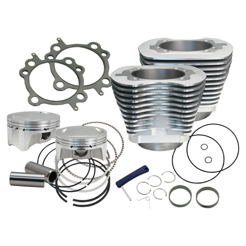 S&S Cycle - S&S Cycle Bolt-In Sidewinder 4in. Big Bore Kit - 110in. - Silver - 910-0650