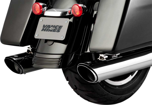 Vance & Hines - Vance & Hines Twin Slash Round Slip-Ons - Chrome - 16672