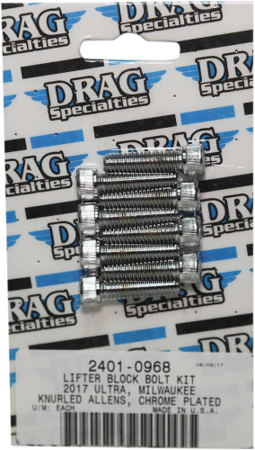Drag Specialties - Drag Specialties Lifter Block Bolt Kit - Knurled - 2401-0968