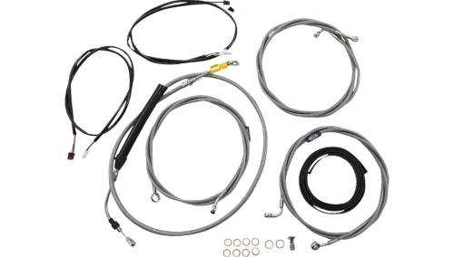 LA Choppers - LA Choppers Complete Plug and Play Cable Kit - ABS - Stainless - LA-8058KT3-08