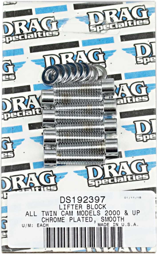 Drag Specialties - Drag Specialties Lifter Base Cover Chrome Socket-Head Bolt Set - Smooth - MK378S
