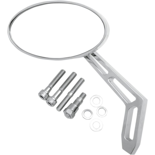 Pro-One Performance - Pro-One Performance Oval Weekend Warrior Mirror with Cutout Stem - Left - Chrome - 102310