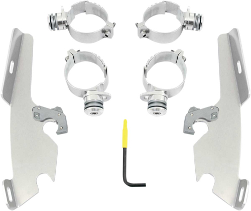 Memphis Shades - Memphis Shades Trigger-Lock Mount Kit for Fats/Slim Windshields - Polished - MEK1989