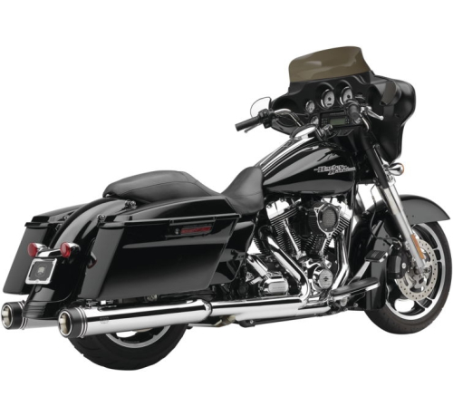 Cobra - Cobra Gen 2 Neighbor Haters Slip-On Mufflers with Dual Cut - Chrome with/Black Tip Tip - 4.5in. - 6290