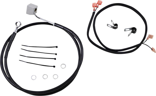 Drag Specialties - Drag Specialties Standard Length Rear Stainless Steel Brake Line Kit - Black Vinyl - 640220-BLK