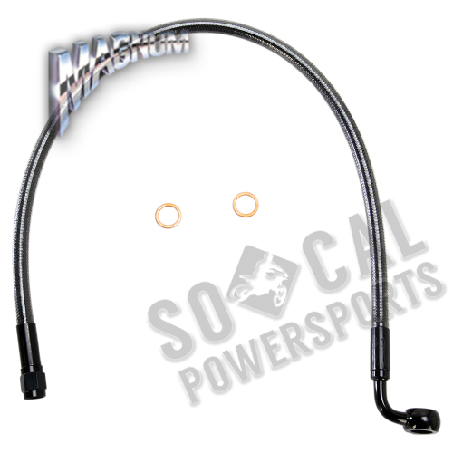 Magnum - Magnum Black Pearl Designer Series ABS Front Upper Brake Line - 10mm. 90deg. Banjo - 20in. - AS47220