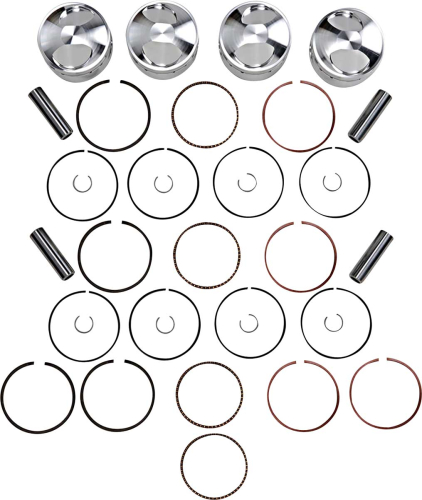 J.E. Pistons - J.E. Pistons Round Piston Kit - 3.00mm Oversize to 65.00mm, 10.5:1 Compression - 144539