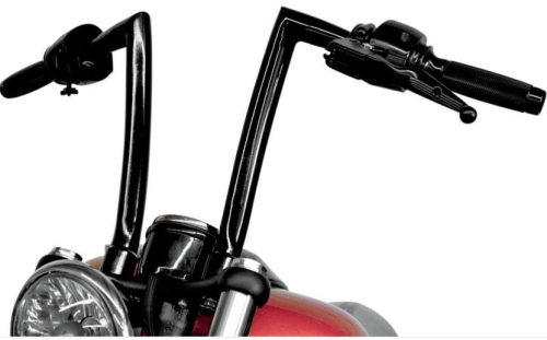 Todds Cycle - Todds Cycle 1-1/4in. Strip Handlebar - 12in. - Gloss Black - 0601-2712