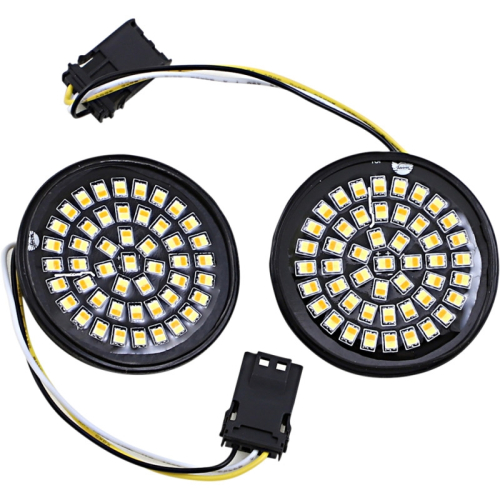 Custom Dynamics - Custom Dynamics Genesis 4 Solid Amber/White LED Front Turn Signal Inserts - GEN-4-AW-JAE