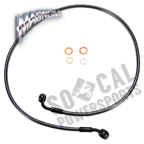 Magnum - Magnum Black Pearl E-Z Align Single Disc Front Brake Line - 35deg. Top Angle - 38in - 46138SW
